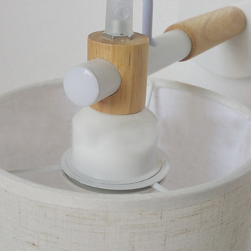 1 Bulb Cylinder Wall Mount Fixture Simple Stylish White Fabric Sconce Wall Lighting for Bedroom Clearhalo 'Industrial wall lights' 'Industrial' 'Middle century wall lights' 'Rustic wall lights' 'Tiffany' 'Wall Lamps & Sconces' 'Wall Lights' Lighting' 147605