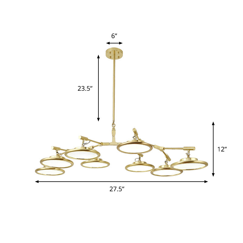 Round Chandelier Light Contemporary Glass 3/5/8 Lights Gold Hanging Pendant in Warm/White Light Clearhalo 'Ceiling Lights' 'Chandeliers' 'Modern Chandeliers' 'Modern' Lighting' 148282