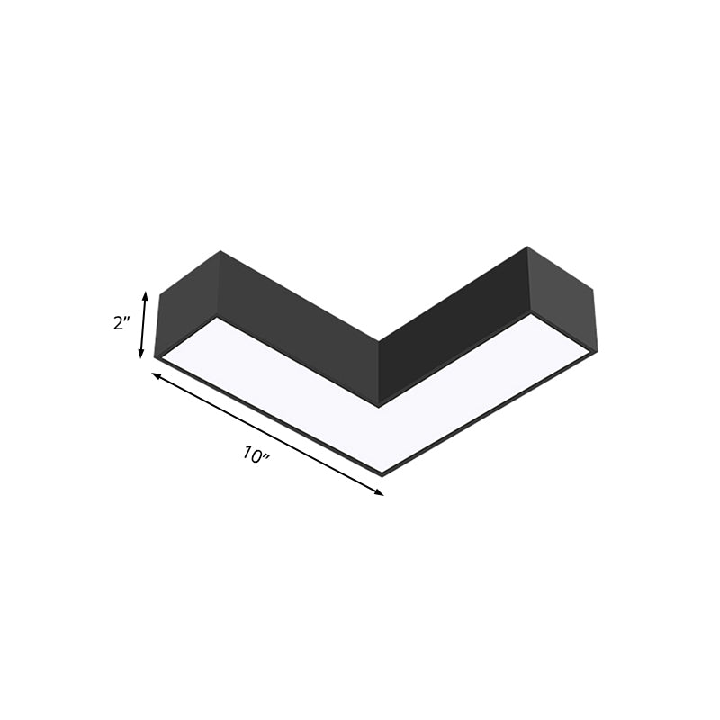 Arrow Metal Flush Mount Modern 10"/14" Wide Led White/Black Flush Ceiling Light for Office with Opaline Diffuser Clearhalo 'Ceiling Lights' 'Close To Ceiling Lights' 'Close to ceiling' 'Flush mount' Lighting' 149378