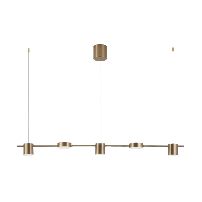 Drum Aluminum Island Pendant Modern Simple 3/5-Head Black/Gold Ceiling Light Fixture in Warm/White Light Clearhalo 'Ceiling Lights' 'Island Lights' Lighting' 150059