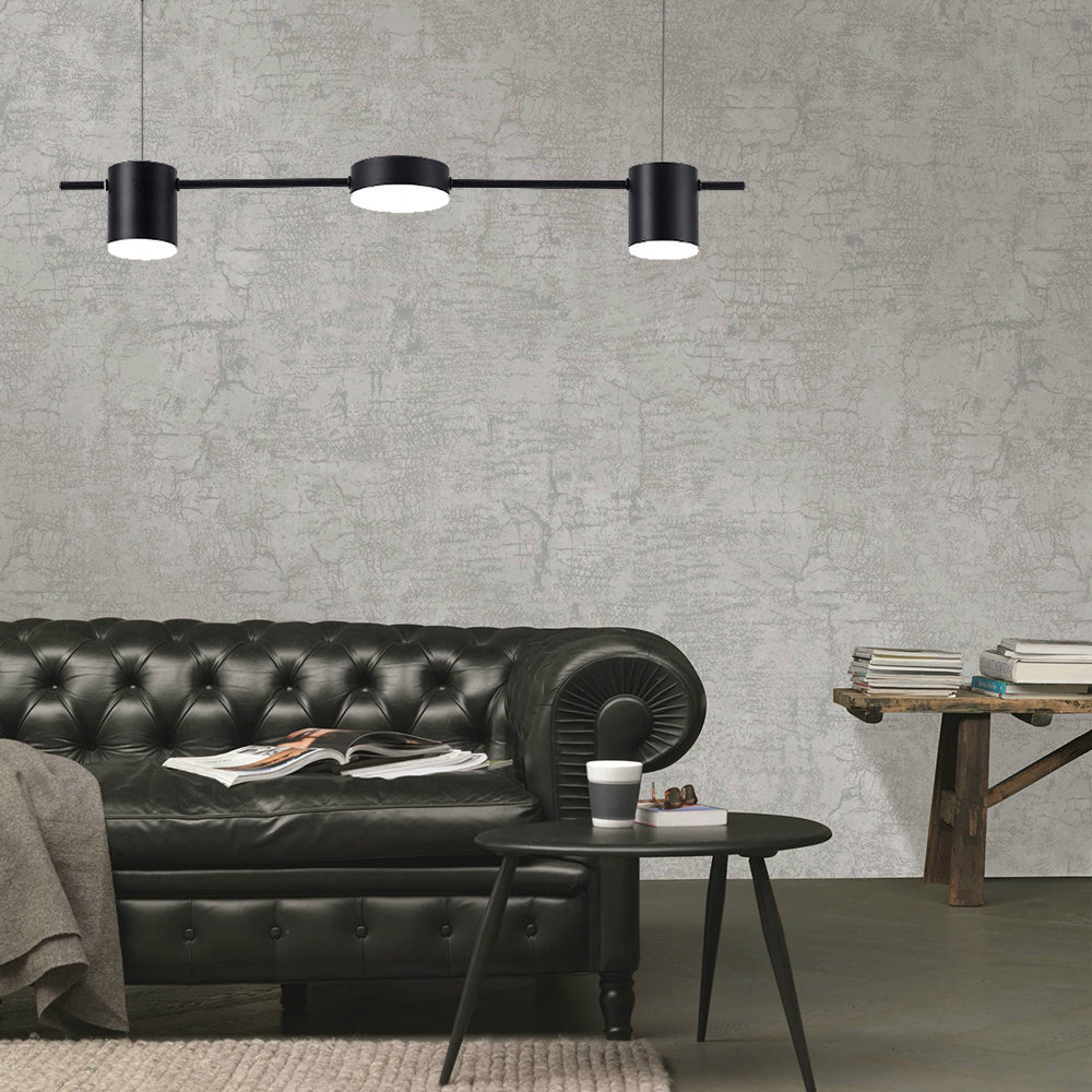 Drum Aluminum Island Pendant Modern Simple 3/5-Head Black/Gold Ceiling Light Fixture in Warm/White Light 3 Black Clearhalo 'Ceiling Lights' 'Island Lights' Lighting' 150060