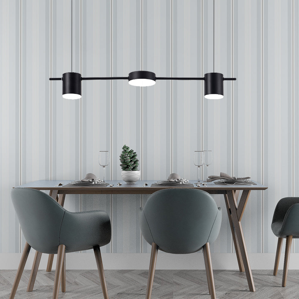 Drum Aluminum Island Pendant Modern Simple 3/5-Head Black/Gold Ceiling Light Fixture in Warm/White Light Clearhalo 'Ceiling Lights' 'Island Lights' Lighting' 150061