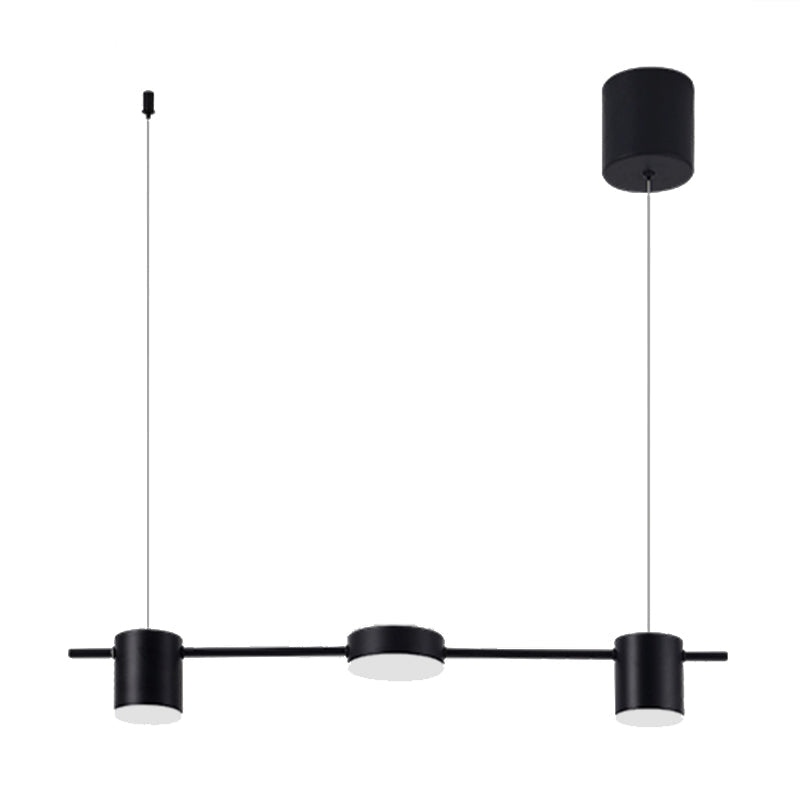 Drum Aluminum Island Pendant Modern Simple 3/5-Head Black/Gold Ceiling Light Fixture in Warm/White Light Clearhalo 'Ceiling Lights' 'Island Lights' Lighting' 150062