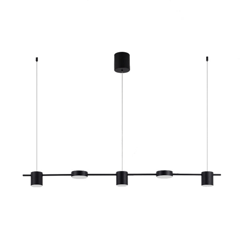 Drum Aluminum Island Pendant Modern Simple 3/5-Head Black/Gold Ceiling Light Fixture in Warm/White Light Clearhalo 'Ceiling Lights' 'Island Lights' Lighting' 150066