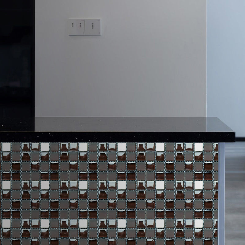 Modern Tiles Self-Stick Wallpaper Panel Black-White Restaurant Wall Art, 4' L x 4" W Clearhalo 'Wall Decor' 'Wallpaper' 1501081