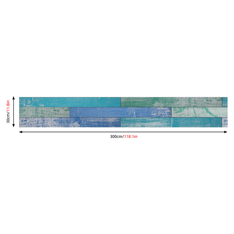 Self-Stick Blue Rustic Wallpaper Roll 9.7-sq ft Reclaimed Barn-Wood Wall Covering for Dining Room Clearhalo 'Country wall decor' 'Rustic' 'Wallpaper' Wall Decor' 1501175