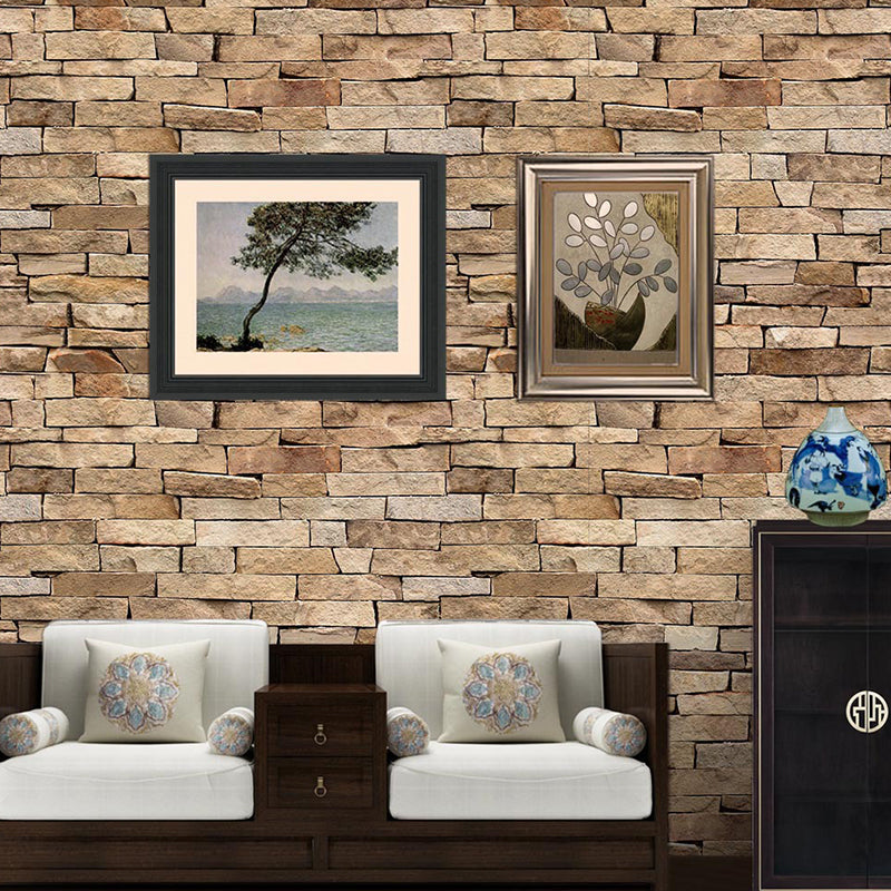 Country Style Brick Wallpaper Roll Dark Color Self Sticking Wall Decor for Bathroom Clearhalo 'Country wall decor' 'Rustic' 'Wallpaper' Wall Decor' 1501232