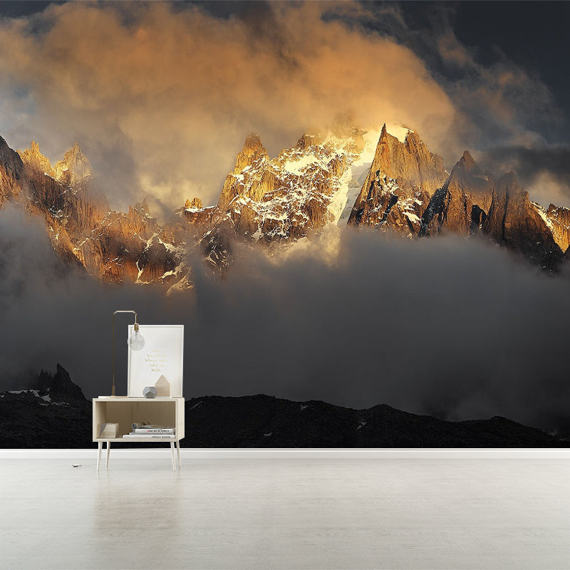 Photography Smoggy Mountains Mural Huge Wall Covering for Accent Wall, Made to Measure Clearhalo 'Wall Decor' 'Wall Mural' 1501581