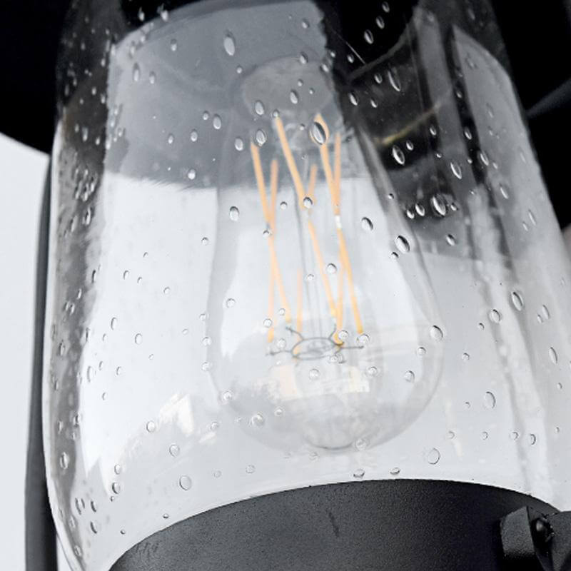 1 Bulb Armed Wall Mounted Light Fixture Vintage Black Clear Seedy Glass Lighting Clearhalo 'Industrial wall lights' 'Industrial' 'Middle century wall lights' 'Tiffany' 'Wall Lamps & Sconces' 'Wall Lights' Lighting' 150270-sw