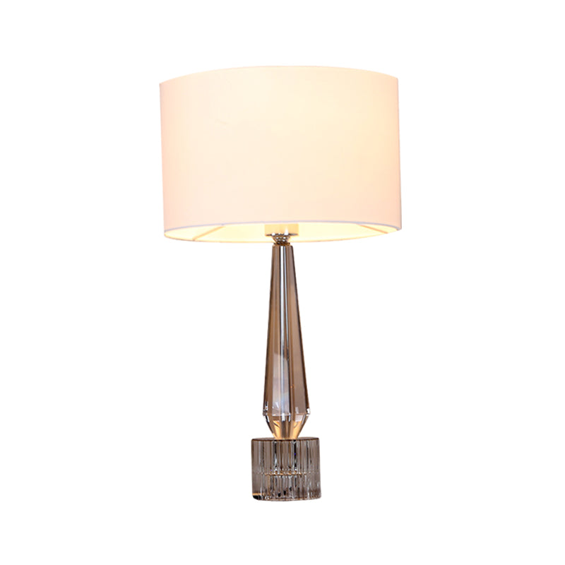 1 Head Shaded Night Table Lamp Traditional Spear Clear Crystal Table Light in Flaxen/White/Black for Living Room Clearhalo 'Lamps' 'Table Lamps' Lighting' 1503334