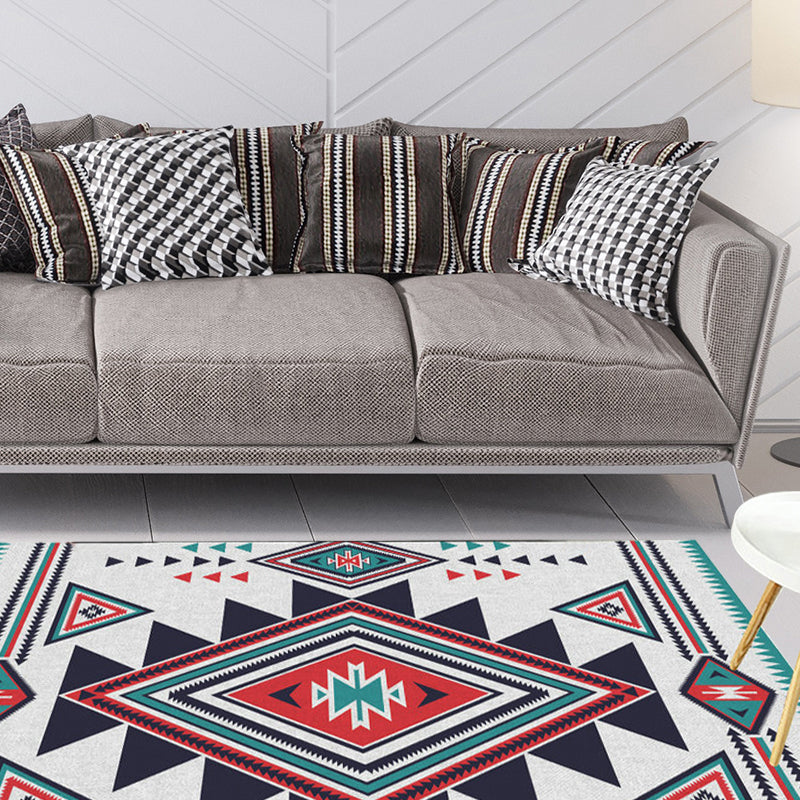 Jagged Tribal Central Diamond Rug with Medallion Polyester Anti-Slip Backing Power Loom Indoor Area Rug Clearhalo 'Area Rug' 'Rugs' 'Southwestern' Rug' 1503818