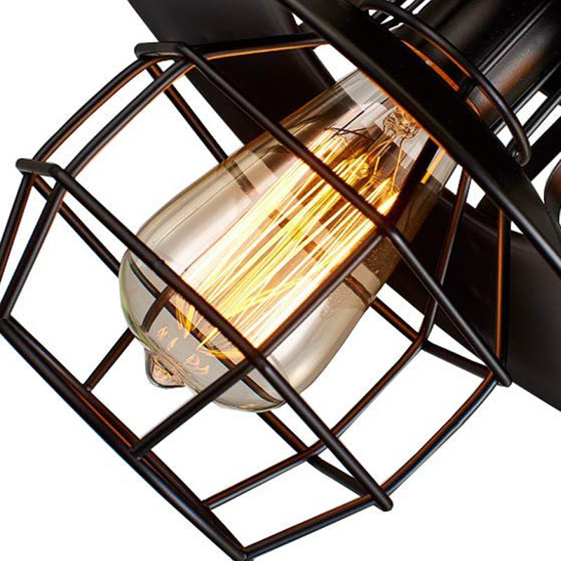 Wire Cage Dinning Room Hanging Light Kit Farmhouse Metal 1 Light Black Pendant Lighting Clearhalo 'Art Deco Pendants' 'Black' 'Cast Iron' 'Ceiling Lights' 'Ceramic' 'Crystal' 'Industrial Pendants' 'Industrial' 'Metal' 'Middle Century Pendants' 'Pendant Lights' 'Pendants' 'Rustic Pendants' 'Tiffany' Lighting' 150384