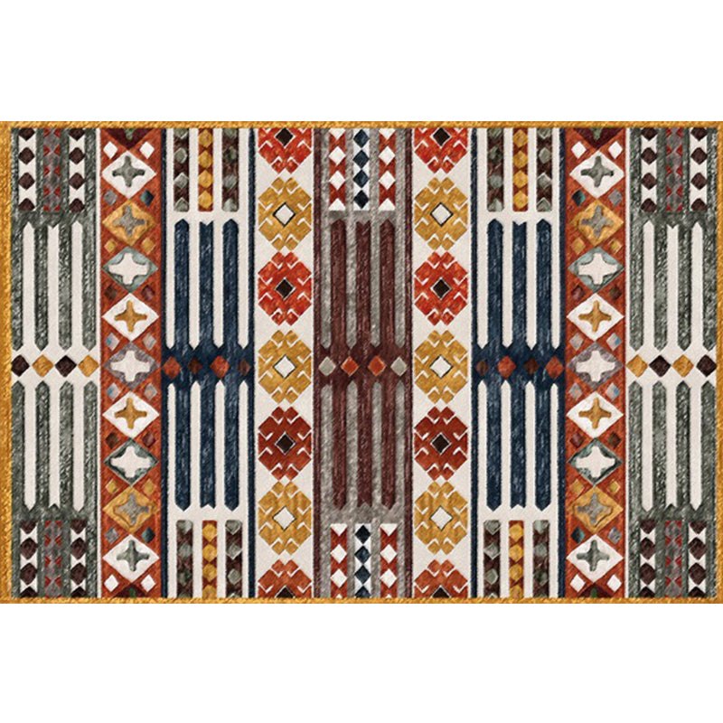 Brown Carnival Tribal Rug Striped Geometric Floor Covering Carpet Fabric Non-Slip Power Loom Area Rug for Living Room Clearhalo 'Area Rug' 'Rugs' 'Southwestern' Rug' 1504116