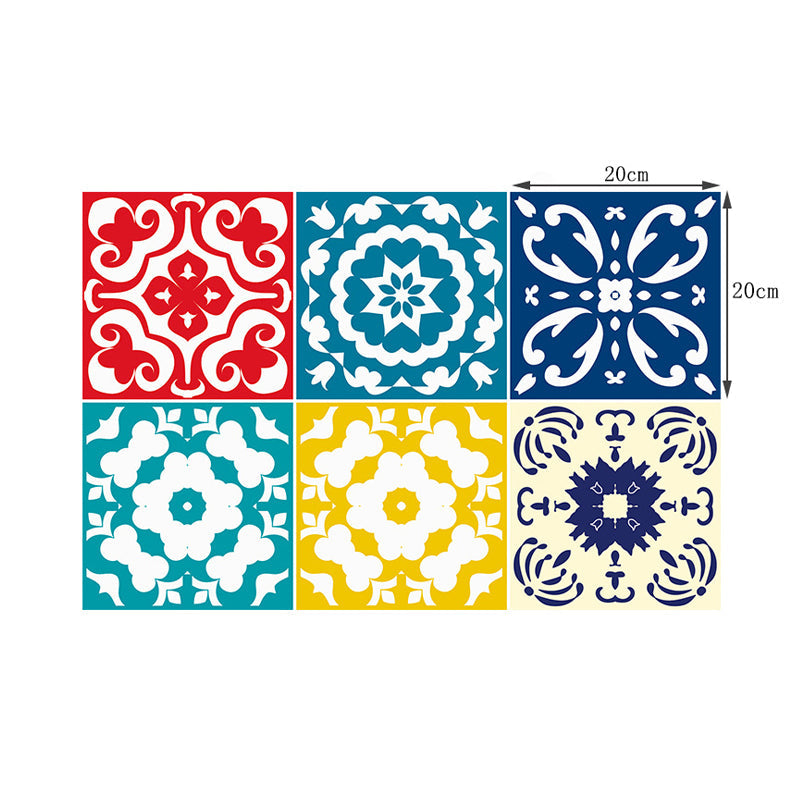 Boho Blossoming Flower Wallpaper Panels Red-Yellow Temporary Wall Art for Living Room Clearhalo 'Wall Decor' 'Wallpaper' 1504570