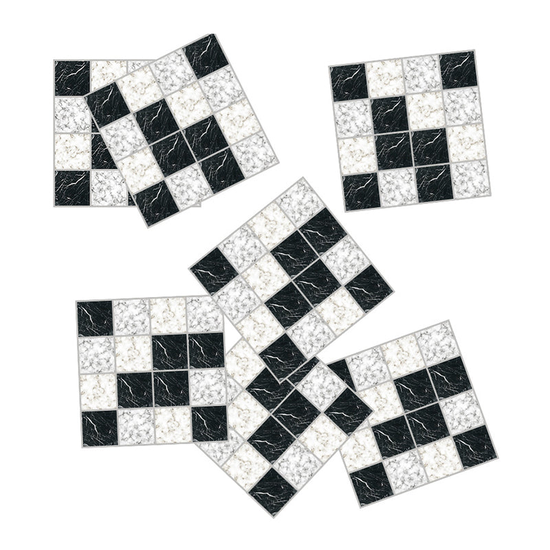 Modern Stick On Marble Wallpaper Panel Black-White Mosaic Tile Wall Art for Washroom Clearhalo 'Wall Decor' 'Wallpaper' 1504709