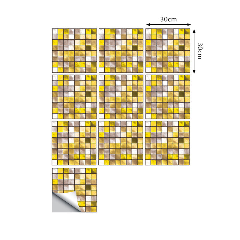 Modern Mosaics Tile Wallpaper Panels Multicolored Peel and Paste Wall Art for Bathroom (10 Pcs) Clearhalo 'Wall Decor' 'Wallpaper' 1505022