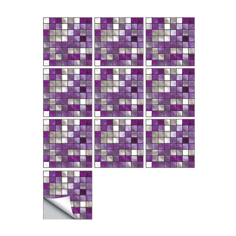 Modern Mosaics Tile Wallpaper Panels Multicolored Peel and Paste Wall Art for Bathroom (10 Pcs) Clearhalo 'Wall Decor' 'Wallpaper' 1505031