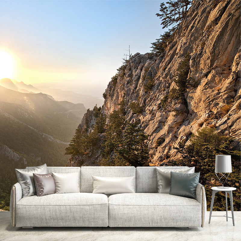 Mountain Scenery During Sunrise Mural Modern Waterproof Living Room Wall Art, Custom Size Clearhalo 'Wall Decor' 'Wall Mural' 1505120