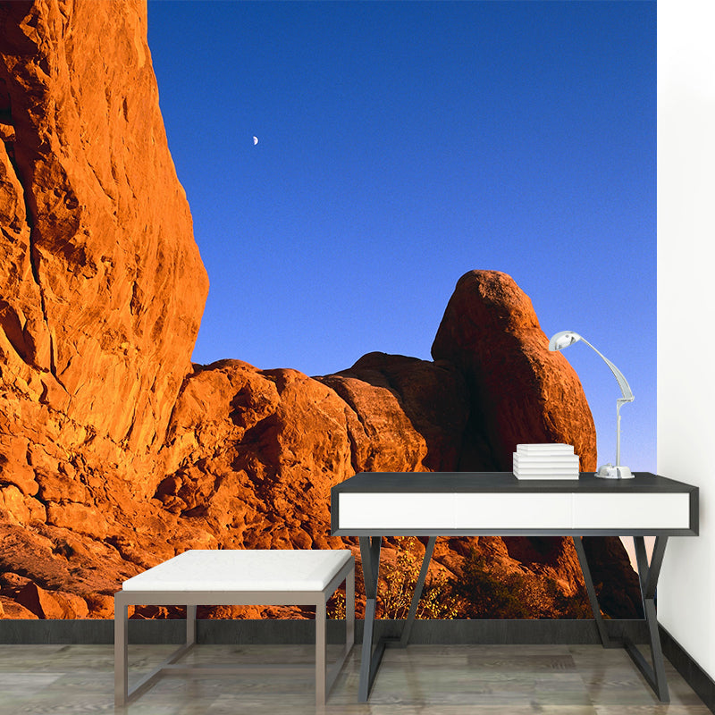 Orange Arches National Park Mural Decal Stain Resistant Modern Hallway Wall Art, Custom Size Clearhalo 'Wall Decor' 'Wall Mural' 1505414