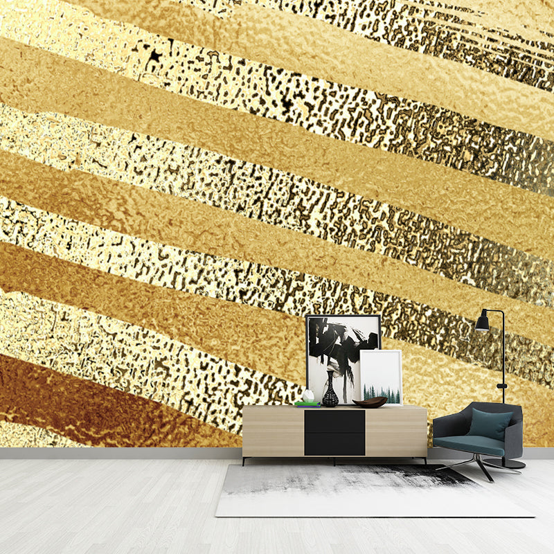 Illustration Foil Stripe Wallpaper Mural for Accent Wall, Dark Color, Made to Measure Clearhalo 'Wall Decor' 'Wall Mural' 1505924