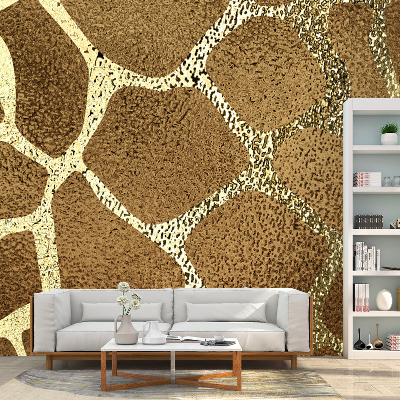 Modern Net Print Foil Mural Wallpaper Dark Color Living Room Wall Decor, Custom Made Clearhalo 'Wall Decor' 'Wall Mural' 1506059