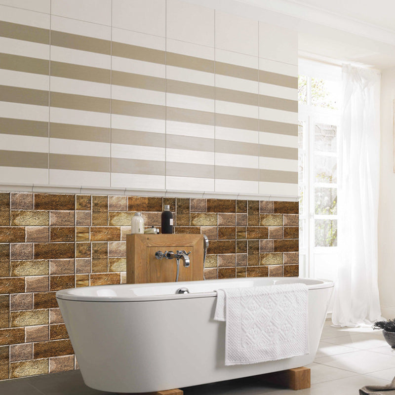 Dark Color Bricks Wallpaper Panels Peel off Industrial Bathroom Wall Covering, 12 Pcs Clearhalo 'Industrial wall decor' 'Industrial' 'Wallpaper' Wall Decor' 1507509