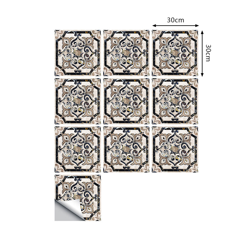 Ace of Hearts Tile Wallpaper Panel 10 Pieces Vintage PVC Wall Covering, Pick Up Sticks Clearhalo 'Vintage wall decor' 'Vintage' 'Wallpaper' Wall Decor' 1507618