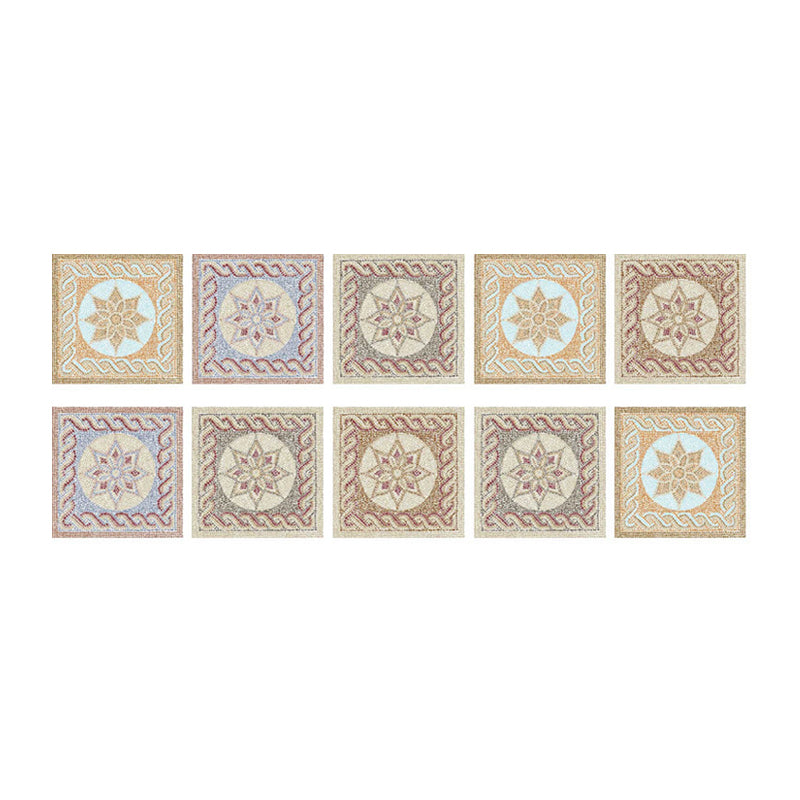 Mandala Peel and Stick Wallpapers 10 Pcs Yellow Vintage Wall Covering for Kitchen Clearhalo 'Vintage wall decor' 'Vintage' 'Wallpaper' Wall Decor' 1507631