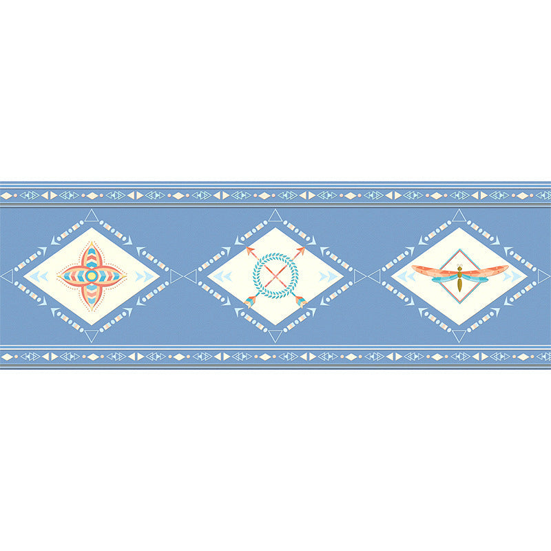 Rhombus Printed Wallpaper Border Bohemian Peel off Kitchen Wall Art, 10' L x 6" W Clearhalo 'Wall Decor' 'Wallpaper' 1507883