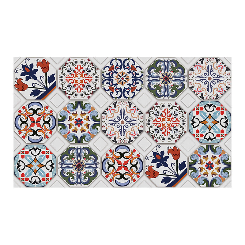 Mandala Tiles Wallpaper Panel Set in Blue PVC Wall Art, Peel and Paste, 3.5' x 8" Clearhalo 'Wall Decor' 'Wallpaper' 1507903