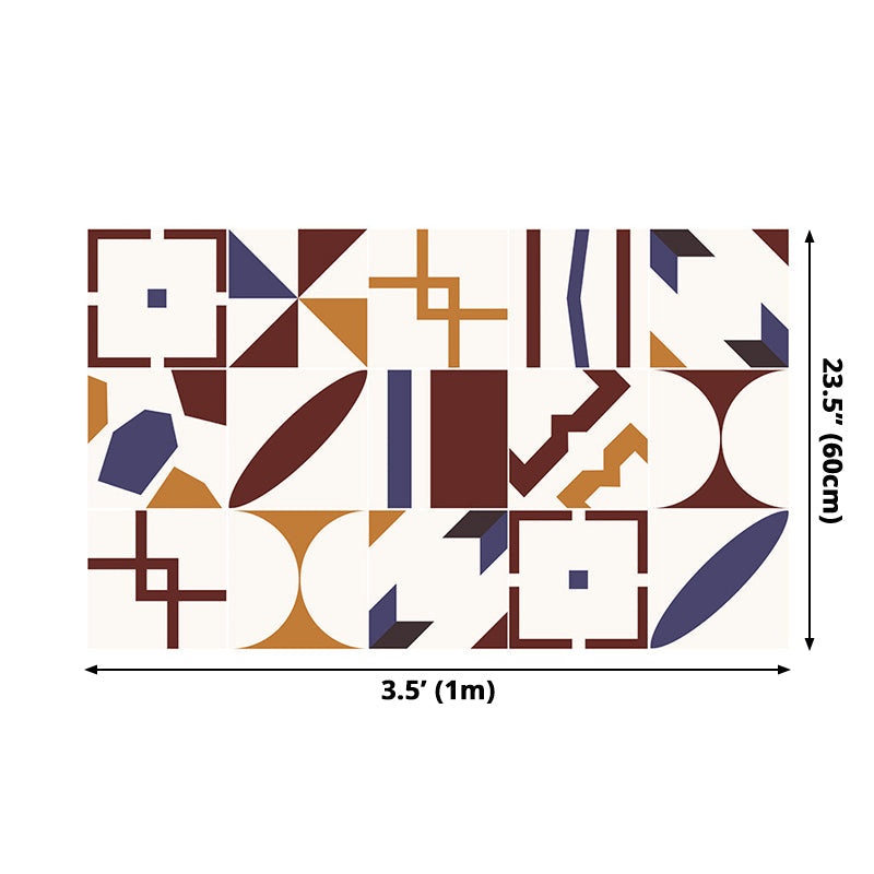 Modern Geometric Shapes Stick Wallpapers Bright Color Kitchen Wall Art, 3.5' L x 23.5" W Clearhalo 'Modern wall decor' 'Modern' 'Wallpaper' Wall Decor' 1508244