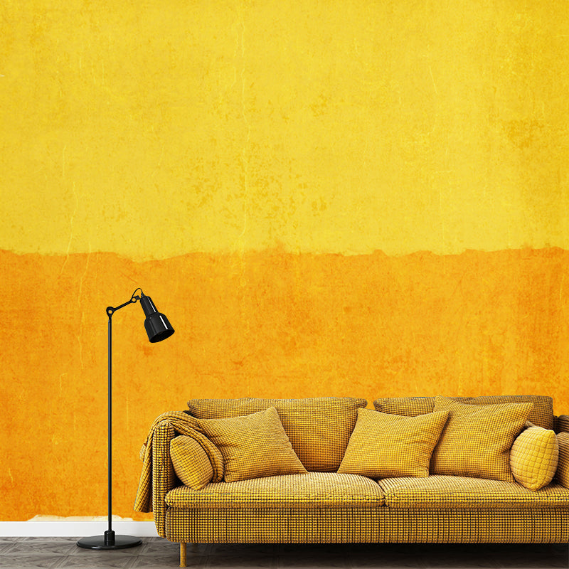 Minimalist Square Mural Wallpaper Yellow Stain-Resistant Wall Covering for Accent Wall Yellow Clearhalo 'Wall Decor' 'Wall Mural' 1508810