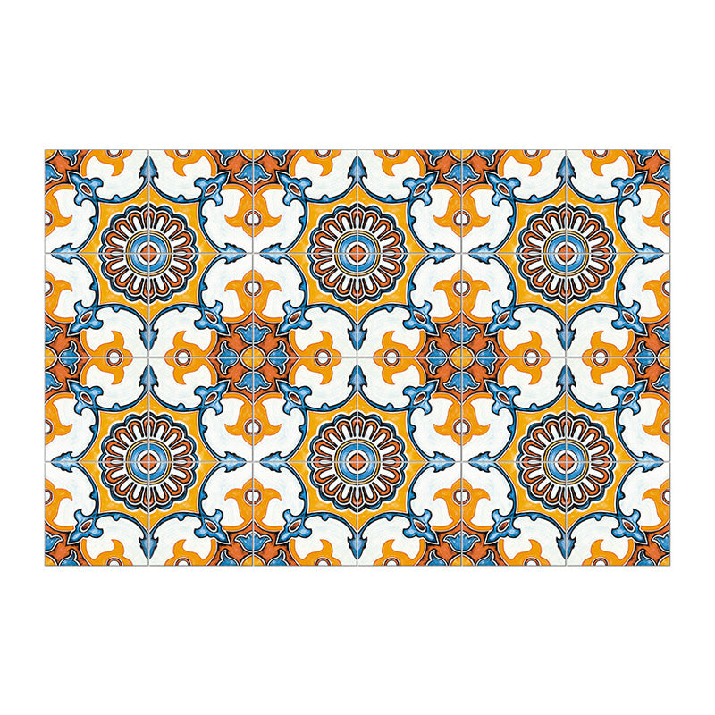 Ethnic Floral Pattern Stick Wallpaper Panels for Kitchen, Bright Color, 3.5' L x 23.5" W Clearhalo 'Wall Decor' 'Wallpaper' 1508926