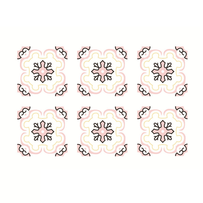 Rural Seamless Floral Print Wallpapers for Kitchen 5.2-sq ft Wall Art in Pink-Yellow, Removable Clearhalo 'Country wall decor' 'Rustic' 'Wallpaper' Wall Decor' 1512066