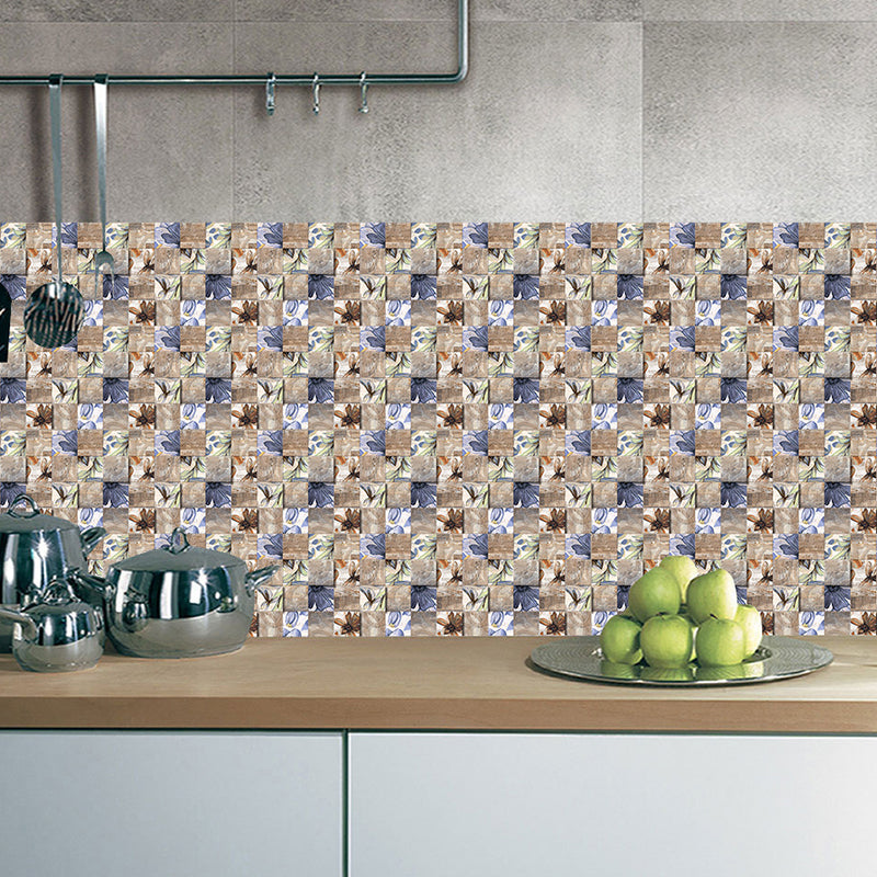 Removable Shattered Flower Wallpapers Countryside PVC Wall Decor, 5.8-sq ft, Blue-Brown Clearhalo 'Country wall decor' 'Rustic' 'Wallpaper' Wall Decor' 1512090