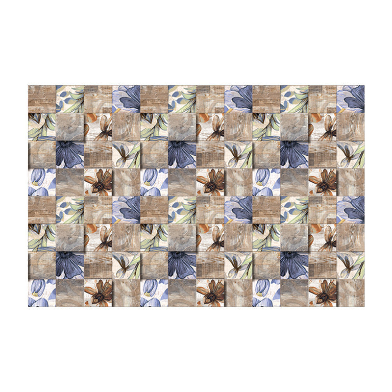 Removable Shattered Flower Wallpapers Countryside PVC Wall Decor, 5.8-sq ft, Blue-Brown Clearhalo 'Country wall decor' 'Rustic' 'Wallpaper' Wall Decor' 1512092