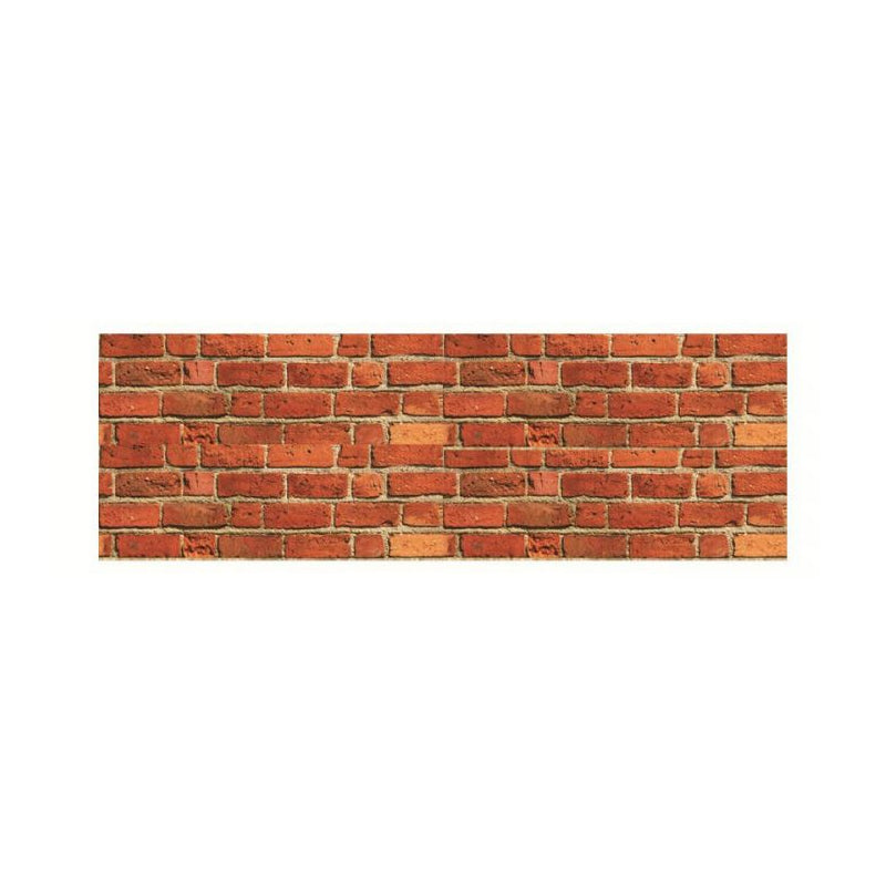 PVC Self Sticking Wallpapers Industrial Faux Brick Wall Art in Red Brown, 22' L x 7.5" W Clearhalo 'Industrial wall decor' 'Industrial' 'Wallpaper' Wall Decor' 1512313