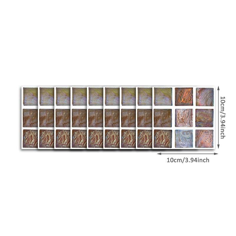 Marble Mosaic Tile Wallpaper Panels Modern Peel off Bathroom Wall Art, 4' x 4 (54 Pcs) Clearhalo 'Wall Decor' 'Wallpaper' 1512463