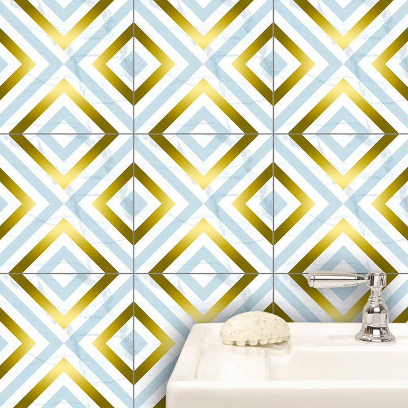 Gold Modern Peel Wallpaper Panel Set 8' L x 8" W Rhombus Pattern Wall Art for Home Clearhalo 'Wall Decor' 'Wallpaper' 1512799