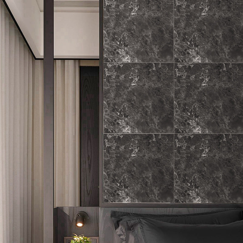 Contemporary Marble Wallpapers for Home 12' x 12" Wall Decoration in Black, Pick Up Sticks Clearhalo 'Modern wall decor' 'Modern' 'Wallpaper' Wall Decor' 1512838