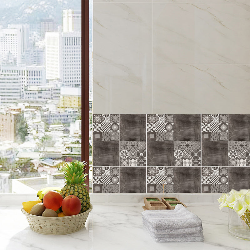 Adhesive Mosaic Tile Wallpaper Panels 20 Pcs Retro Style Wall Covering for Kitchen Clearhalo 'Vintage wall decor' 'Vintage' 'Wallpaper' Wall Decor' 1513220