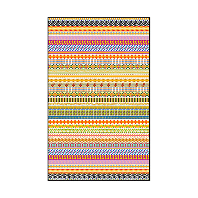 Vintage Geometric Stripe Rug in Yellow Bohemian Carpet Polyester Non-Slip Backing Rug for Living Room Clearhalo 'Area Rug' 'Bohemian' 'Rugs' Rug' 1516076