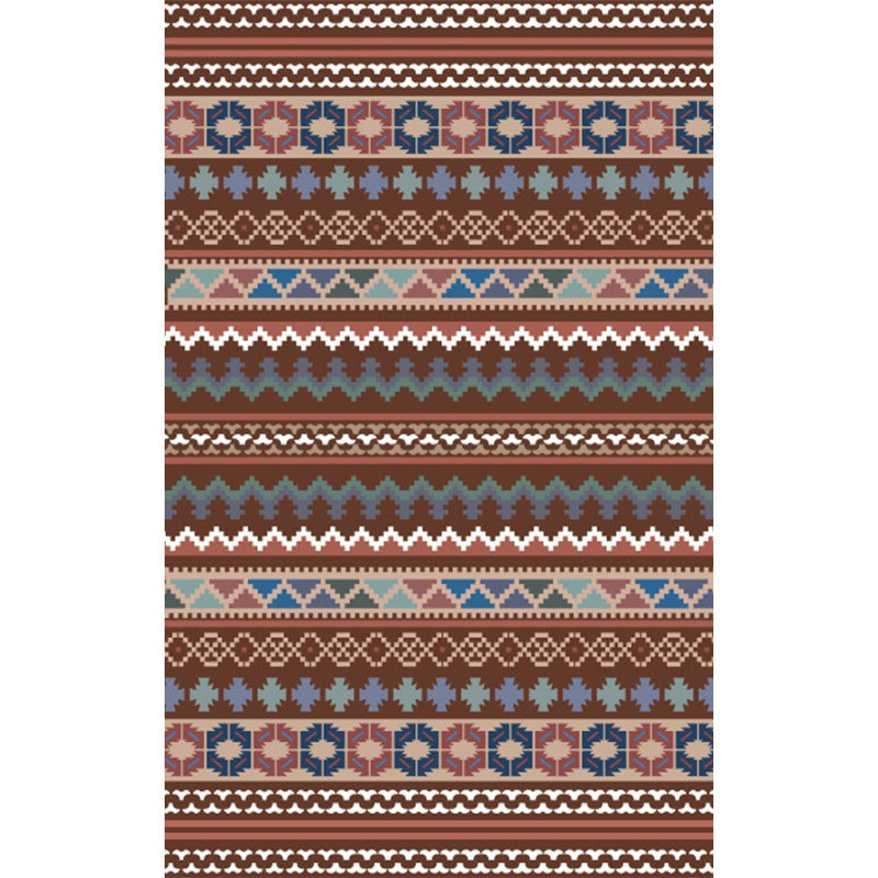Eclectic Stripe Wave Triangle Rug in Burgundies Bohemian Carpet Polyester Non-Slip Backing Rug for Living Room Clearhalo 'Area Rug' 'Bohemian' 'Rugs' Rug' 1516223