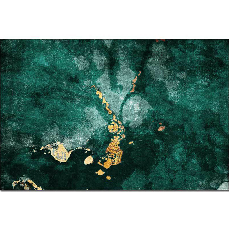 Modern Living Room Rug in Green Abstract Marble Pattern Rug Polyester Washable Area Rug Clearhalo 'Area Rug' 'Rug' 1516465
