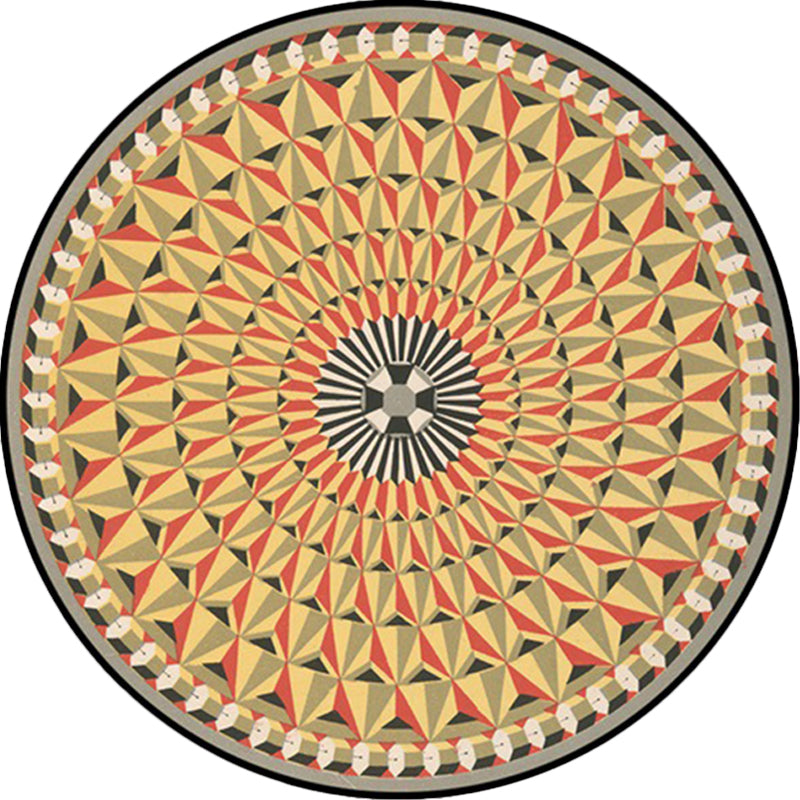 Moroccan Floral Geometric Rug Yellow Polyester Rug Non-Slip Backing Area Rug for Bedroom Clearhalo 'Area Rug' 'Moroccan' 'Rugs' Rug' 1516678