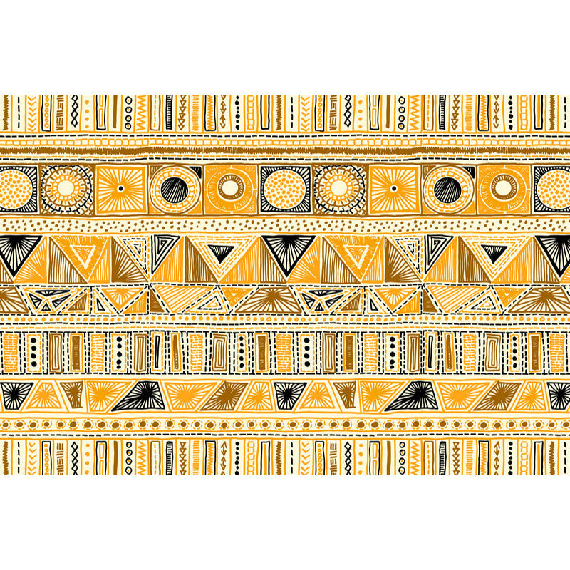 Eclectic Circle Triangle Dotted-line Rug in Yellow Bohemian Rug Polyester Anti-Slip Washable Rug for Living Room Clearhalo 'Area Rug' 'Bohemian' 'Rugs' Rug' 1517033