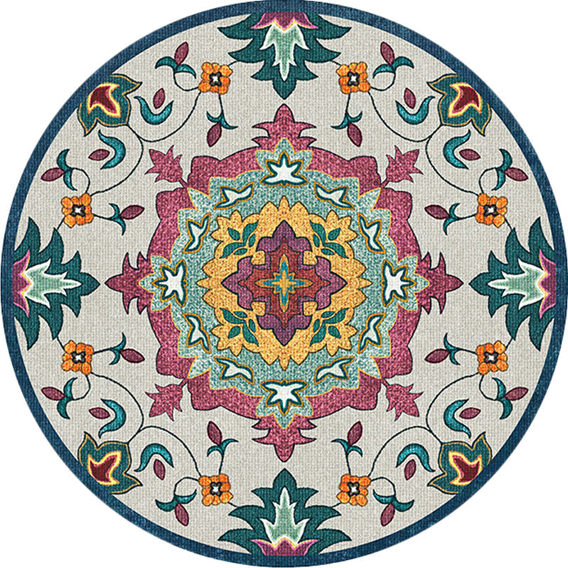 Classic Blue and Red Americana Rug Synthetics Tribal Rug Non-Slip Backing Carpet for Bedroom Clearhalo 'Area Rug' 'Rugs' 'Southwestern' Rug' 1517068