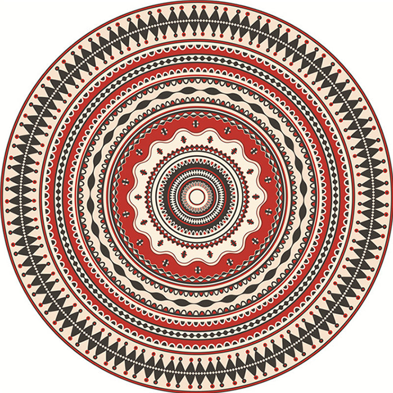Classic Red Southwestern Rug Polyester Tribal Rug Washable Area Rug for Bedroom Clearhalo 'Area Rug' 'Rugs' 'Southwestern' Rug' 1517352