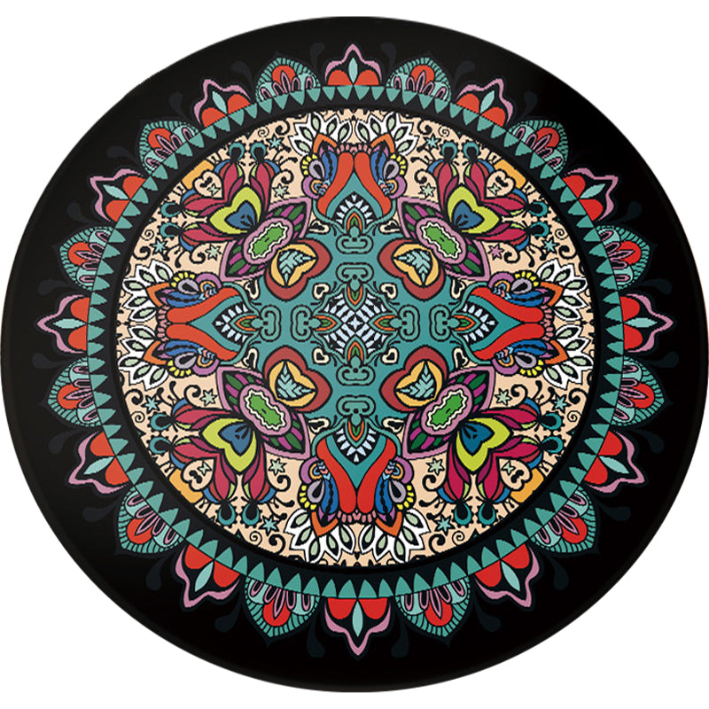 Tribal Southwestern Rug Blue and Black Polyester Rug Non-Slip Backing Carpet for Bedroom Clearhalo 'Area Rug' 'Rugs' 'Southwestern' Rug' 1517359