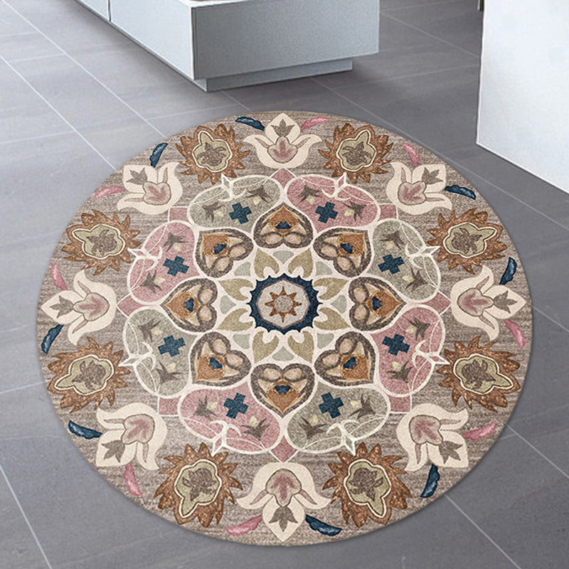 Retro Southwestern Rug Brown Tribal Rug Synthetics Non-Slip Backing Area Rug for Living Room Clearhalo 'Area Rug' 'Rugs' 'Southwestern' Rug' 1517517